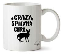 Hippowarehouse Crazy Sphynx Girl cat Printed Mug Cup Ceramic 10oz