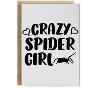 Hippowarehouse Crazy spider girl Birthday Card A5 Personalised with envelope for him for her Funny Cards for Men and Women Blank inside option