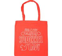 Hippowarehouse Crazy squirrel lady Tote Shopping Gym Beach Bag 42cm x38cm, 10 litres
