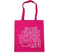 Hippowarehouse Crazy tortoise lady Tote Shopping Gym Beach Bag 42cm x38cm, 10 litres