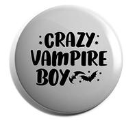 Hippowarehouse Crazy vampire boy Badge Various Sizes 38mm 50mm 75mm