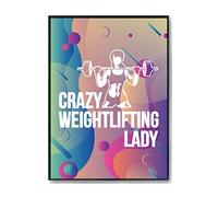 Hippowarehouse Crazy Weightlifting Lady Printed Poster A4 Wall Art Design Classroom Room Gym Office Décor