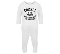 Hippowarehouse Cricket is The Answer Who Cares What The Question is Baby Romper All in one Piece Unisex White
