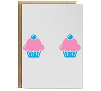 Hippowarehouse Cupcake boobs Birthday Card A5 Personalised with envelope for him for her Funny Cards for Men and Women Blank inside option