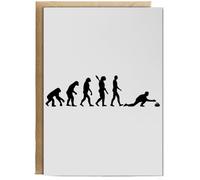 Hippowarehouse Curling evolution Personalised Card A6 with envelope for him for her Funny Cards for Men and Women Blank inside option