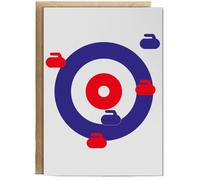 Hippowarehouse Curling target Birthday Card A5 Personalised with envelope for him for her Funny Cards for Men and Women Blank inside option