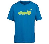 Hippowarehouse Cute Caterpillar Image Kids Children's Short Sleeve t-Shirt Sapphire Blue