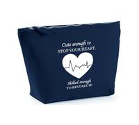 Hippowarehouse Cute Enough to Stop Your Heart, Skilled Enough to Restart it Printed Make up Cosmetic wash Bag 18x19x9cm