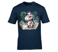 Hippowarehouse Cute Small Princess Dinosaur Unisex Short Sleeve t-Shirt Medium Adult Navy Blue