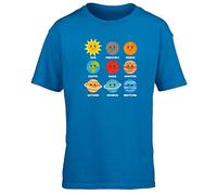Hippowarehouse Cute Space Planets Kids Children's Short Sleeve t-Shirt Sapphire Blue