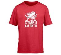 Hippowarehouse Cymru am Byth Wales Kids Children's Short Sleeve t-Shirt Red