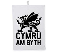 Hippowarehouse Cymru am byth Wales Tea Towel Eco Printed Dish Cloth Kitchen accessory 50cmx70cm 100% Cotton