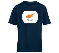 Hippowarehouse Cyprus Flag Kids Children's Short Sleeve t-Shirt Navy Blue