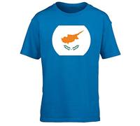Hippowarehouse Cyprus Flag Kids Children's Short Sleeve t-Shirt Sapphire Blue