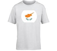Hippowarehouse Cyprus Flag Kids Children's Short Sleeve t-Shirt White