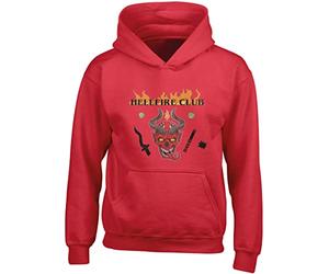 Hippowarehouse D&D Hellfire Group Club Kids Children's Unisex Hoodie Hooded top Red