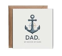 Hippowarehouse Dad. My Anchor. My Guide. Personalised Card. 15cm x 15cm with envelope for him for her Funny Cards for Men and Women Blank inside option