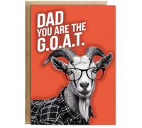 Hippowarehouse Dad You are the GOAT Birthday Card A5 Personalised with envelope for him for her Funny Cards for Men and Women Blank inside option