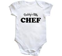 Hippowarehouse Daddy's Little Chef Baby Vest Bodysuit (Short Sleeve) Boys Girls White