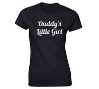 Hippowarehouse Daddy's Little Girl Womens Fitted Short Sleeve t-Shirt (Specific Size Guide in Description) Black