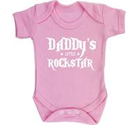 Hippowarehouse Daddy's Little Rockstar Baby Vest Bodysuit (Short Sleeve) Boys Girls Light Pink