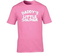 Hippowarehouse Daddy's Little Soldier Unisex Short Sleeve t-Shirt (Specific Size Guide in Description) Pink
