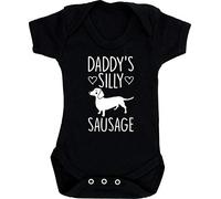 Hippowarehouse Daddy's silly sausage - Dog Dachshund baby vest bodysuit (short sleeve) boys girls