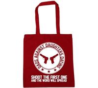 Hippowarehouse Dad's Against Daughters Dating Shoot The First one and The Word Will Spread Tote Shopping Gym Beach Bag 42cm x38cm, 10 litres