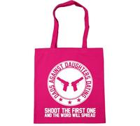 Hippowarehouse Dad's Against Daughters Dating Shoot The First one and The Word Will Spread Tote Shopping Gym Beach Bag 42cm x38cm, 10 litres