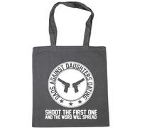 Hippowarehouse Dad's Against Daughters Dating Shoot The First one and The Word Will Spread Tote Shopping Gym Beach Bag 42cm x38cm, 10 litres