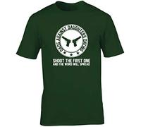 Hippowarehouse Dad's Against Daughters Dating Shoot The First one and The Word Will Spread Unisex Short Sleeve t-Shirt (Specific Size Guide in Description) Forest Green