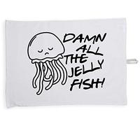 Hippowarehouse Damn jellyfish, DAMN ALL THE JELLYFISH Tea Towel Eco Printed Dish Cloth Kitchen accessory 50cmx70cm 100% Cotton