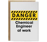 Hippowarehouse Danger Chemical Engineer at work Birthday Card A5 Personalised with envelope for him for her Funny Cards for Men and Women Blank inside option