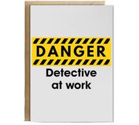 Hippowarehouse Danger Detective at work Birthday Card A5 Personalised with envelope for him for her Funny Cards for Men and Women Blank inside option