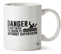 Hippowarehouse Danger Do Not Enter The Bacon Pit Without Supervision Printed Mug Cup Ceramic 10oz