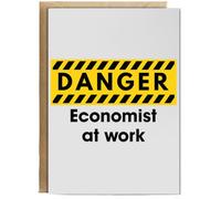 Hippowarehouse Danger Economist at work Birthday Card A5 Personalised with envelope for him for her Funny Cards for Men and Women Blank inside option