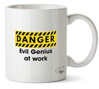 Hippowarehouse Danger Evil Genius at Work Printed Mug Cup Ceramic 10oz