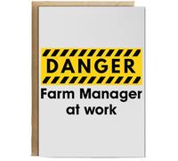 Hippowarehouse Danger Farm Manager at work Personalised Card A6 with envelope for him for her Funny Cards for Men and Women Blank inside option