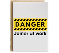 Hippowarehouse Danger Joiner at work Personalised Card A6 with envelope for him for her Funny Cards for Men and Women Blank inside option