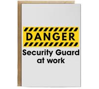 Hippowarehouse Danger Security Guard at work Birthday Card A5 Personalised with envelope for him for her Funny Cards for Men and Women Blank inside option
