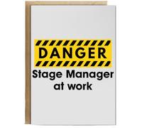 Hippowarehouse Danger Stage Manager at work Birthday Card A5 Personalised with envelope for him for her Funny Cards for Men and Women Blank inside option
