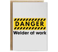 Hippowarehouse Danger Welder at work Birthday Card A5 Personalised with envelope for him for her Funny Cards for Men and Women Blank inside option