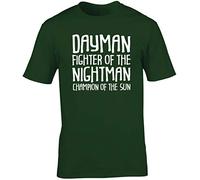 Hippowarehouse Dayman Fighter of The Nightman Champion of The Sun Unisex Short Sleeve t-Shirt (Specific Size Guide in Description) Forest Green