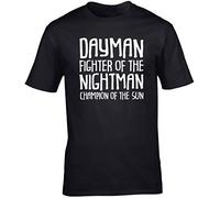Hippowarehouse Dayman Fighter of The Nightman Champion of The Sun Unisex Short Sleeve t-Shirt (Specific Size Guide in Description) Black