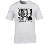 Hippowarehouse Dayman Fighter of The Nightman Champion of The Sun Unisex Short Sleeve t-Shirt (Specific Size Guide in Description) White