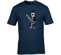 Hippowarehouse Dead Celebrity Skeleton pop Star Unisex Short Sleeve t-Shirt Navy Blue