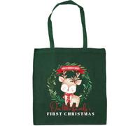 Hippowarehouse December 2025 Our little family's first Christmas Tote Shopping Gym Beach Bag 42cm x38cm, 10 litres