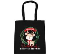 Hippowarehouse December 2025 Our little family's first Christmas Tote Shopping Gym Beach Bag 42cm x38cm, 10 litres