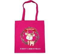 Hippowarehouse December 2025 Our little family's first Christmas Tote Shopping Gym Beach Bag 42cm x38cm, 10 litres