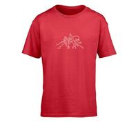 Hippowarehouse Demon Hunter Trio Girl Squad Edgy K-pop Graphic Kids Children's Short Sleeve t-Shirt 9-11 Years Red